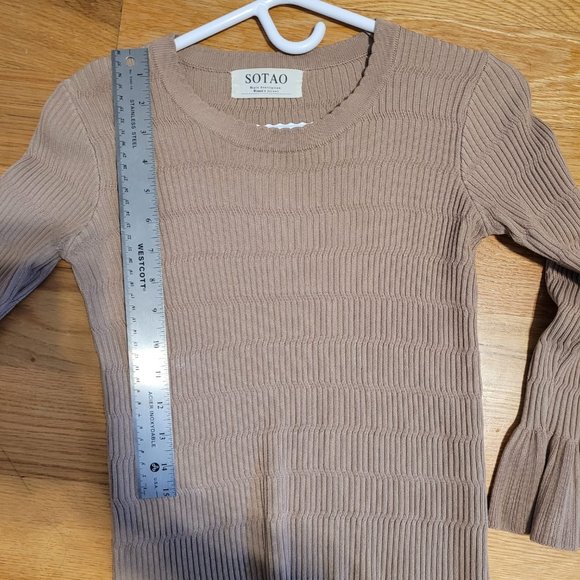 Nude Ribbed Quarter Sleeve Flare - Picture 5 of 7